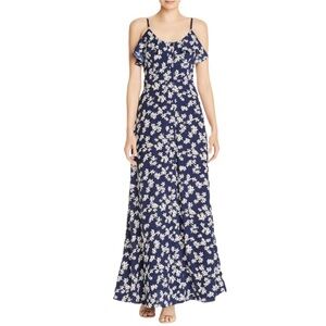 NWOT Aqua Daisy Maxi Length Ruffle  White Daisy Maxi Dress Size Small